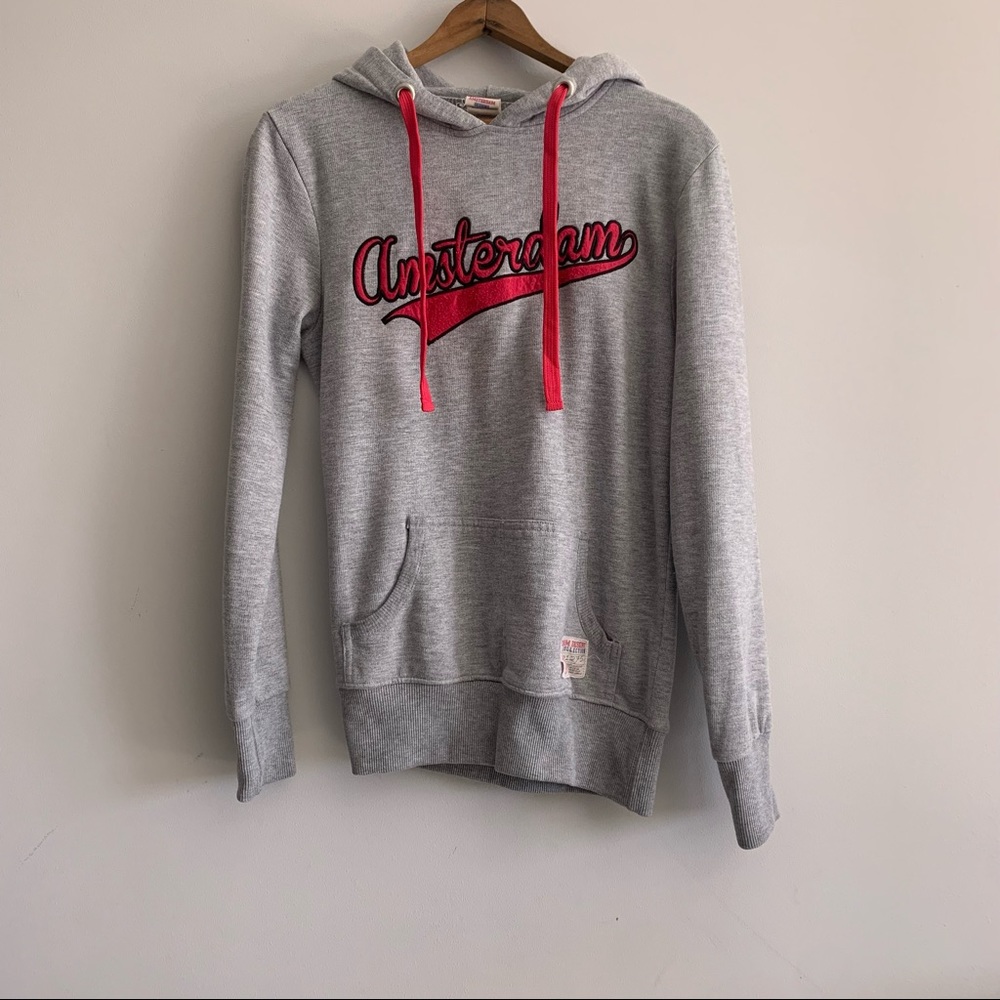 Grey and Pink Amsterdam Hoodie